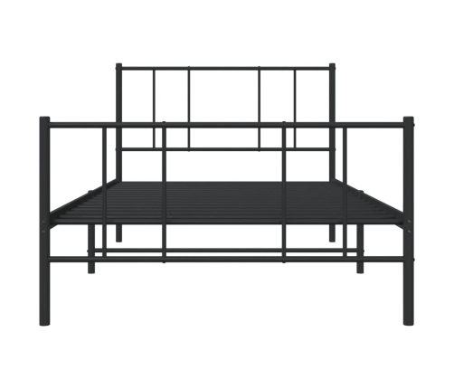 Estructura cama sin colchón con estribo metal negro 100x200 cm