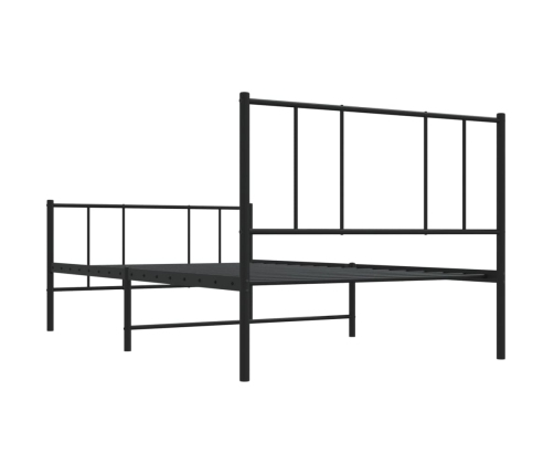 Estructura cama sin colchón con estribo metal negro 100x200 cm