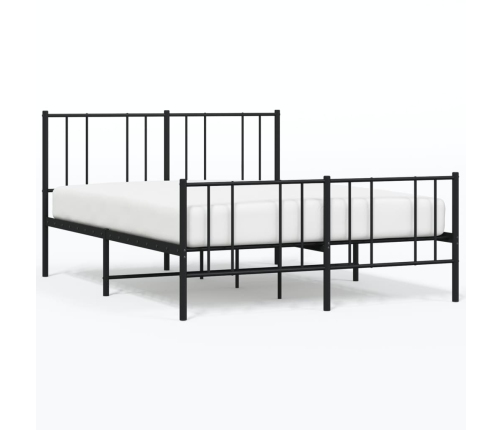 Estructura cama sin colchón con estribo metal negro 135x190 cm