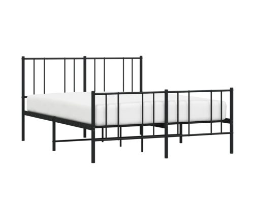 Estructura cama sin colchón con estribo metal negro 135x190 cm