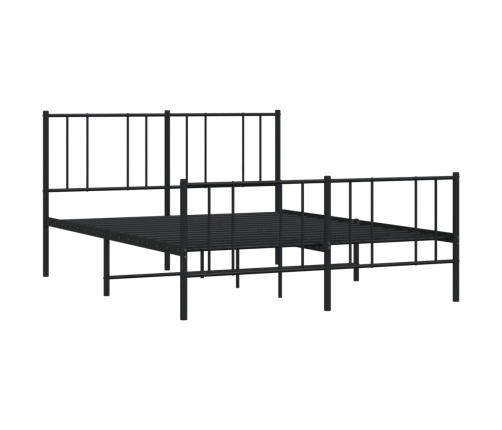 Estructura cama sin colchón con estribo metal negro 135x190 cm