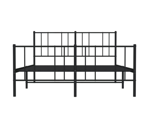 Estructura cama sin colchón con estribo metal negro 135x190 cm