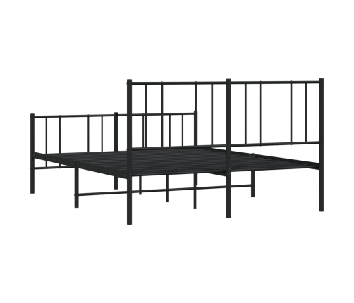 Estructura cama sin colchón con estribo metal negro 135x190 cm