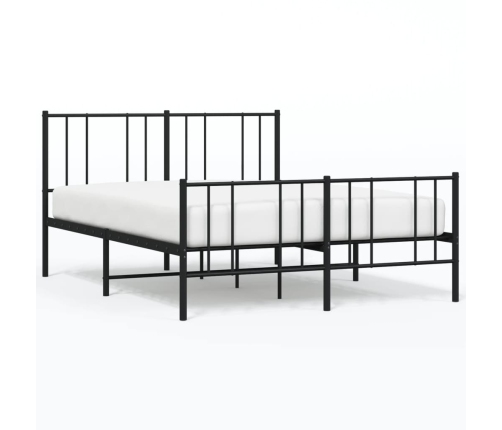 Estructura cama sin colchón con estribo metal negro 140x190 cm