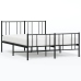 Estructura cama sin colchón con estribo metal negro 140x190 cm