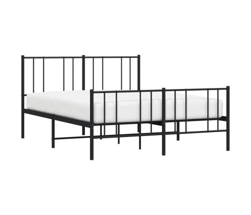 Estructura cama sin colchón con estribo metal negro 140x190 cm