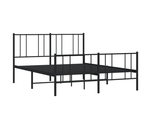 Estructura cama sin colchón con estribo metal negro 140x190 cm