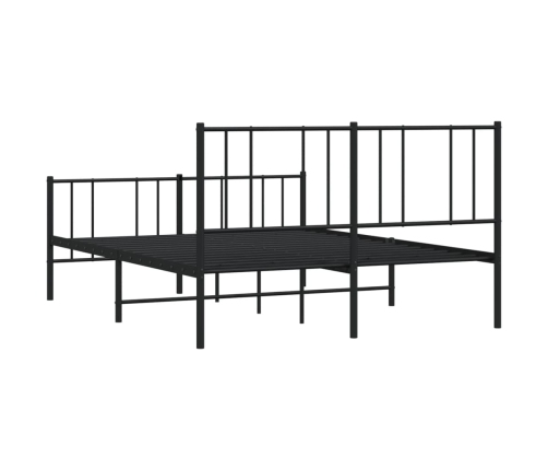 Estructura cama sin colchón con estribo metal negro 140x190 cm