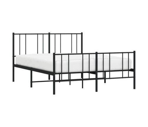 Estructura cama sin colchón con estribo metal negro 140x200 cm