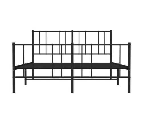 Estructura cama sin colchón con estribo metal negro 140x200 cm