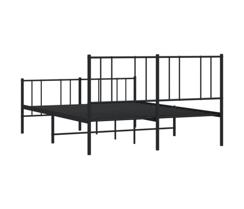 Estructura cama sin colchón con estribo metal negro 140x200 cm