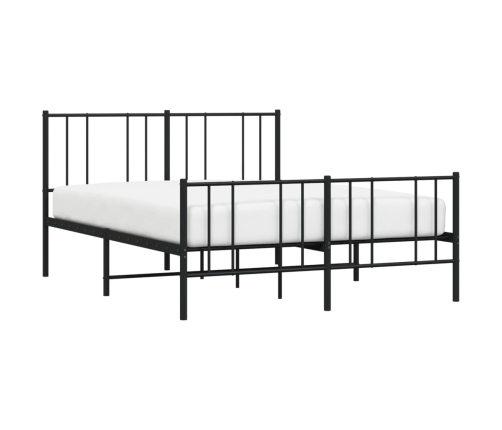 Estructura cama sin colchón con estribo metal negro 150x200 cm