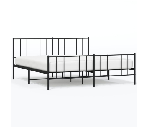 Estructura cama sin colchón con estribo metal negro 180x200 cm