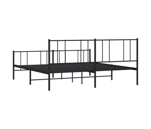 Estructura cama sin colchón con estribo metal negro 180x200 cm