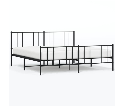 Estructura cama sin colchón con estribo metal negro 183x213 cm