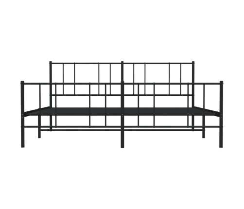 Estructura cama sin colchón con estribo metal negro 183x213 cm