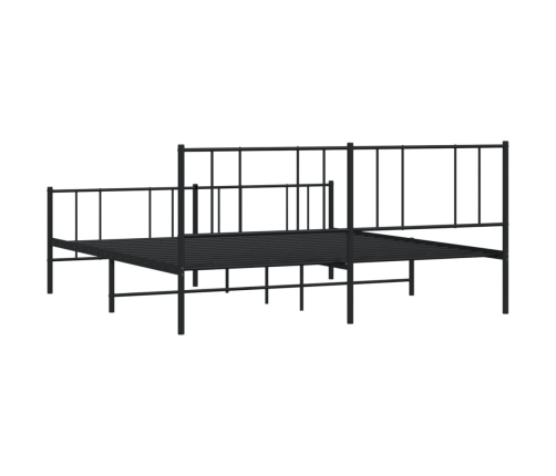 Estructura cama sin colchón con estribo metal negro 183x213 cm