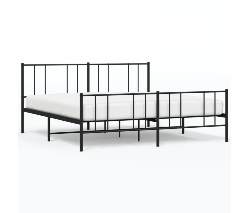 Estructura cama sin colchón con estribo metal negro 193x203 cm