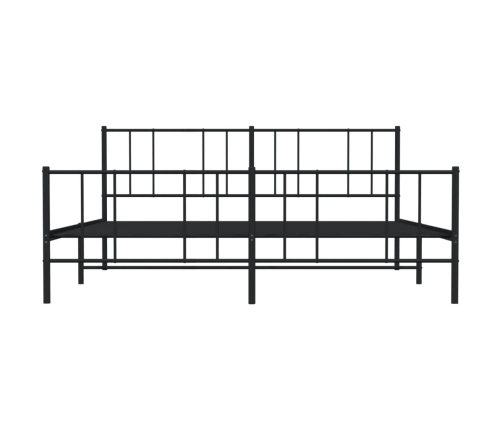 Estructura cama sin colchón con estribo metal negro 193x203 cm