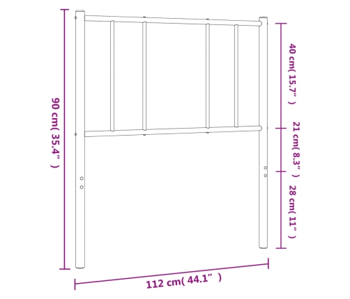 Cabecero de metal negro 107 cm