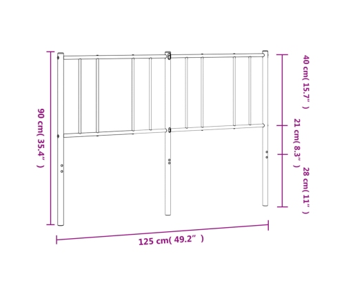 Cabecero de metal negro 120 cm