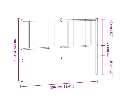 Cabecero de metal negro 150 cm