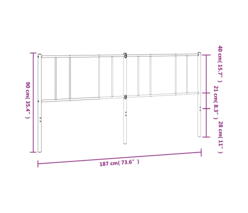 Cabecero de metal negro 180 cm