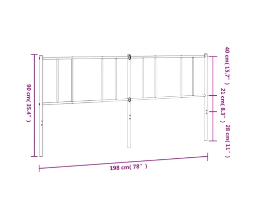 Cabecero de metal negro 193 cm