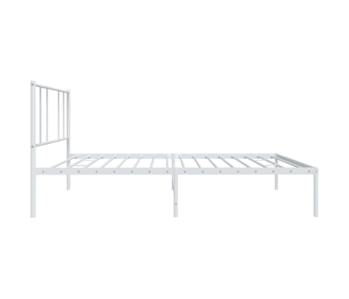 Estructura cama sin colchón con cabecero metal blanco 75x190 cm