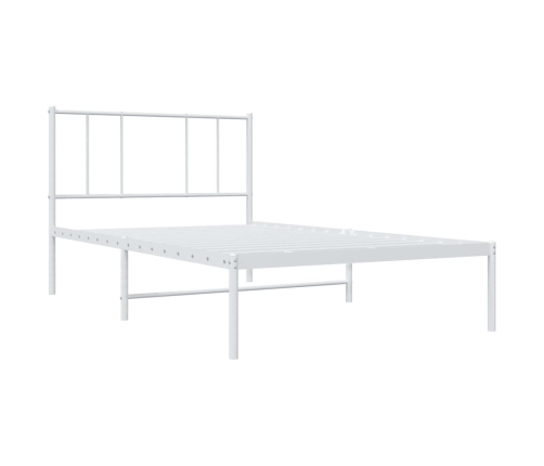 Estructura cama sin colchón con cabecero metal blanco 80x200 cm