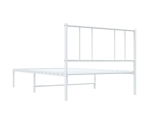 Estructura cama sin colchón con cabecero metal blanco 80x200 cm