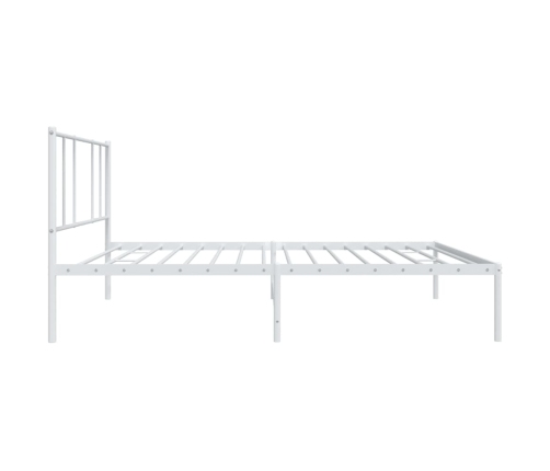 Estructura cama sin colchón con cabecero metal blanco 90x190 cm