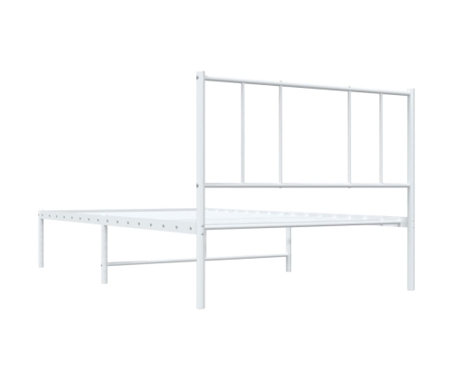 Estructura cama sin colchón con cabecero metal blanco 90x190 cm