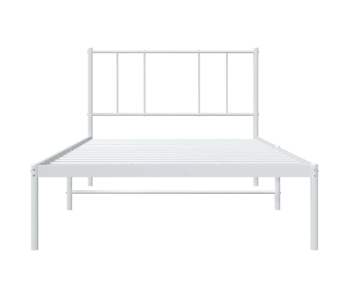 Estructura cama sin colchón con cabecero metal blanco 90x200 cm