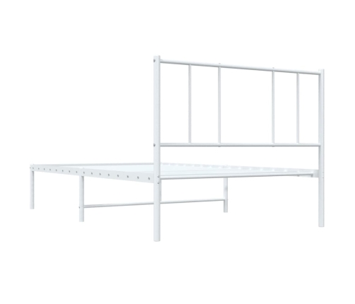 Estructura cama sin colchón con cabecero metal blanco 90x200 cm