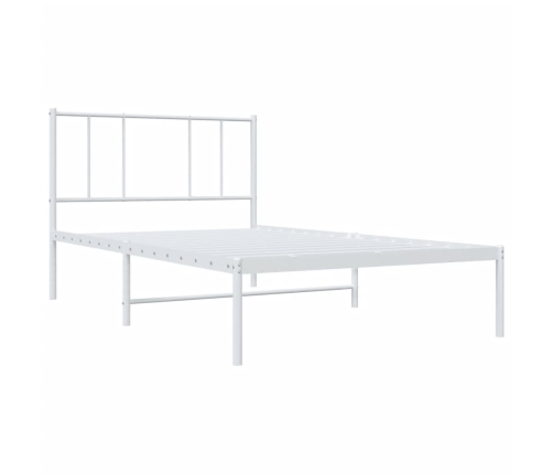 Estructura cama sin colchón con cabecero metal blanco 100x190cm