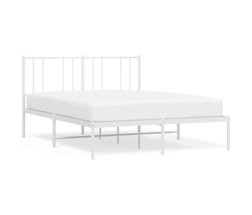 Estructura cama sin colchón con cabecero metal blanco 140x190cm