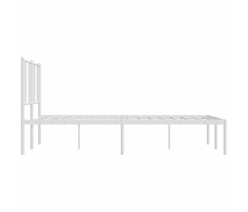 Estructura cama sin colchón con cabecero metal blanco 140x190cm