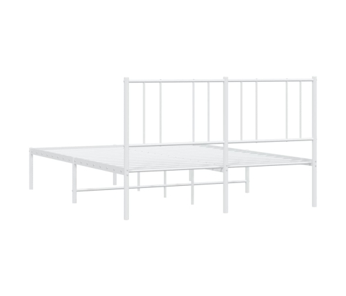 Estructura cama sin colchón con cabecero metal blanco 140x190cm