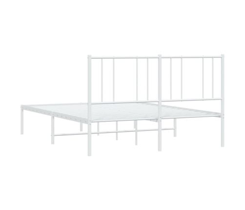 Estructura cama sin colchón con cabecero metal blanco 150x200cm