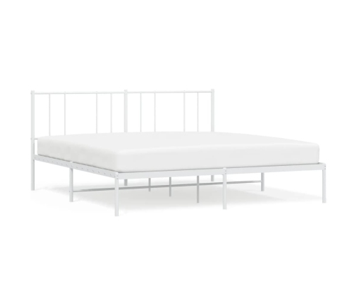 Estructura cama sin colchón con cabecero metal blanco 180x200cm