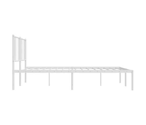 Estructura cama sin colchón con cabecero metal blanco 180x200cm