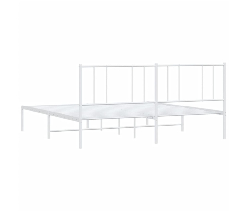 Estructura cama sin colchón con cabecero metal blanco 180x200cm