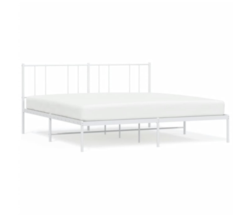 Estructura cama sin colchón con cabecero metal blanco 183x213cm