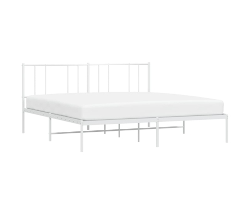 Estructura cama sin colchón con cabecero metal blanco 183x213cm