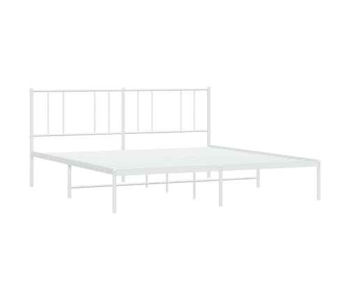 Estructura cama sin colchón con cabecero metal blanco 183x213cm