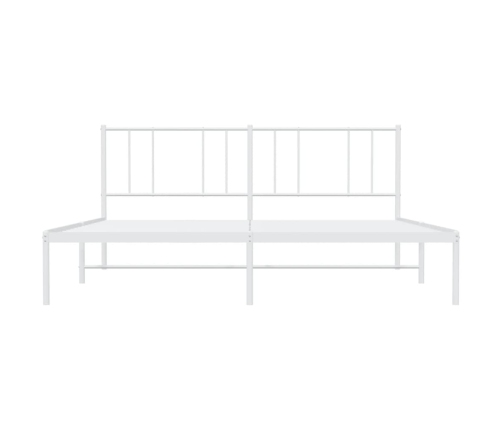 Estructura cama sin colchón con cabecero metal blanco 183x213cm