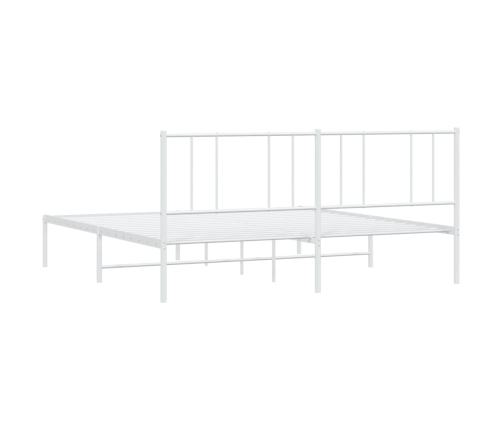 Estructura cama sin colchón con cabecero metal blanco 183x213cm