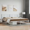 Estructura cama sin colchón con cabecero metal blanco 183x213cm