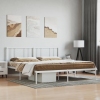 Estructura cama sin colchón con cabecero metal blanco 193x203cm